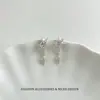 Brincos Pingente Estrela de Quatro Pontas com Zircônia para Mulheres, Únicos e Exquisitos, Luxo Leve, Modernos, Elegantes, de Nicho, Versáteis para o Dia a Dia, Brincos e Acessórios de Orelha