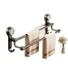 Estante para Toallas con Ventosa Baño Estante de Almacenamiento sin Taladro Lavabo de Baño Barra Doble para Colgar Toallas Montado en la Pared Directo del Fabricante