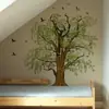 Fun-L135 Acuarela Árboles de Sauce de Primavera y Pájaros Restaurante Dormitorio Decoración de Pared de Fondo Pegatinas Venta al por Mayor Autoadhesivas
