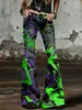 Pantalones de Campana Estilo Nuevo para Mujer, Pantalones Largos de Mezclilla Sintética, Punk Retro, Comercio Exterior, Ropa de Mujer Amazon, Venta Caliente en Sitio Independiente