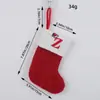Port Love Meia de Natal Clássica com Letra Vermelha Meia de Natal Tricotada em Lã Decoração de Pingente Festivo de Natal