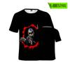 Estilo Gótico Escuro caveira fornecimento transfronteiriço nova camiseta de manga curta de verão 3D colorida secagem rápida respirável para adulto
