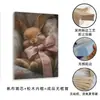 Pintura de Parede Pendurada para Quarto de Coelho da Páscoa da Amazon Pintura em Tela Pintada com Spray Sem Moldura Estilo Casa de Campo Pintura Decorativa para Sala de Jantar