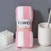 Toalha de Veludo Coral Atacado Pacote com Cinco Toalha Absorvente Listrada Espessa Criptografada Toalha de Rosto Listrada Cor Presente Bem-Estar