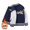 Casaco para meninos e meninas, outono e inverno, novo casaco infantil de outono com forro de lã, blusa grossa, roupas do Bob Esponja, roupas de beisebol de outono