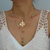 Colar com Pingente de Cruz de Diamante Nova Moda Criativa Transfronteiriço Corrente de Franja de Alta Qualidade para Mulheres Corrente de Clavícula Empilhada Atacado