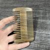 Peine de dientes de doble cara, lacado en negro, con forma de barba, peine de rejilla, madera de haya y melocotón, logotipo de grabado de comercio exterior transfronterizo.