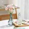 Jarrón Pequeño de Vidrio Estilo Retro Francés Ins Transparente Contenedor para Arreglo Floral Hidropónico Adorno de Decoración de Mesa
