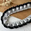 Acessórios de Renda Plissada com Bolinhas Pretas e Rosas de Camada Dupla Material DIY Feito à Mão Tábua de Pintura Fita Acessórios de Cabelo Material para Caderno Decorativo