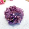 Elástico de Cabelo de Luxo, Flor, Prendedor de Cabelo da Moda, Acessórios de Cabelo com Elástico, Prendedor de Cabelo de Malha Dupla Camada, Prendedor de Cabelo de Organza