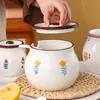 Tanque de óleo de porco cerâmico estilo japonês retrô fresco resistente a altas temperaturas pote de pimenta vermelha pote de tempero de cozinha doméstico pote de sal