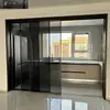 Fábrica de Origen Riel Colgante de Tres Vínculos con Amortiguador Riel de Piso Normcore 16 Postes Estrecho Accesible Lujo Panel de Cocina de Vidrio Puerta Corredera