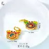 Colgantes de Calabaza, Cacahuete y Estrella de Mar Accesorios para Joyería DIY, Color Esmalte Dorado de Arena Tradicional Cobre Chapado en Oro Materiales de Estilo Natural