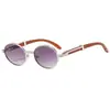 Nuevas Gafas de Sol Ovaladas Retro Europeas y Americanas con Imitación de Madera para Hombres y Mujeres, Moda de Alta Gama Tendencia con Protección Anti-UV