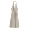 Moda Estilo Europeo y Americano Nuevo Comercio Exterior Vestido Halter para Mujer Verano Cinturón Sexy Chica Caliente