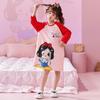 Camisón de niña de algodón de verano, nuevo camisón infantil transpirable de manga larga para tallas medianas y grandes, ropa de casa para niña, camisón bonito