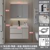 Lingda fábrica fuente lavabo de baño mueble de baño estilo crema combinación mueble de baño lavabo integrado de cerámica