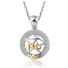 Collar de luna de plata de ley s925 colgante de estrella Luna Luna concéntrica collar de moda estilo coreano regalo de joyería personalizada para pareja