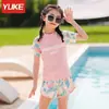 Traje de baño infantil mujer conservador protección solar conjunto de tres piezas verano nuevo bebé dividido secado rápido deportivo ins natación al por mayor