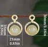 Brincos de Palácio Estilo Medieval Gota d'Água Fornecimento Transfronteiriço Brincos de Moda de Luxo Leve Brincos Antigos de Ouro Incrustados com Imitação de Jade Hetian