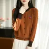 Cárdigan de punto redondo de terciopelo Andy bicolor, chaqueta superior transfronteriza, nuevo estilo primavera y otoño Xiaoma 2026, suelto de manga larga