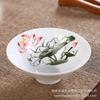 Taza de Cerámica Dehua con Sombrero de Bambú Imitación Pintada a Mano Taza de Té de Porcelana Blanca Alta Cuerpo Delgado Taza de Té Azul y Blanco Taza de Té Ciruelo Orquídea Bambú y Crisantemo