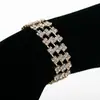 Pulseira Dazzling com Zircônias em Toda a Peça, Estilo Coreano Fashion para Mulheres, Elegante, Doce e Simples, Joia Dourada e Prateada B174