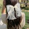 Diadema con lazo de malla estilo hada, horquilla grande blanca con clip para la parte posterior de la cabeza de princesa súper hada, accesorios para el cabello estilo Mori para mujeres