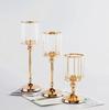 Castiçal escandinavo dourado de luxo casual e acessível, adereços para fotografia de casamento, mesa de jantar europeia e americana, castiçal retrô