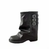 Botas femininas vintage de couro genuíno com fivela empilhada, novo estilo outono e inverno 2026, botas de montaria de cano médio com sola grossa que aumentam a altura