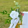 2026 Arreglo de Silla para Boda al Aire Libre Escandinava Flor de Respaldo de Silla Ramo Decoración Flor de Respaldo de Silla Atrezzo Fotografía de Boda Artificial Bosque