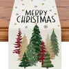 Nuevo camino de mesa navideño de Amazon transfronterizo con decoración de copo de nieve, mantel de lino duradero y resistente, suministro exclusivo
