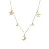 Colar Transfronteiriço de Aço Titânio Pingente Dourado Concha Boêmia Estrela do Mar Inlaid com Zircônio Colar Exquisito