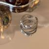 Anillo de Estrella de Zirconia de Moda Estilo Coreano Rodeado de Estrellas, Estilo Mejor Amigo/Pareja, Anillo para Dedo Índice con Goteo de Aceite, Estrella de Cinco Puntas