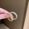Pendientes de Flor de Zircón Perla Aguja de Plata Minimalistas Modernos Versátiles Elegantes Pendientes de Lujo Ligero Pendientes de Gama Alta Venta al por Mayor