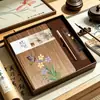 Caja de Regalo Set de Cuadernos de Madera Cuaderno de Negocios A5 Estilo Nacional Retro Regalo Cultural Creativo Logo Personalizado