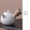 Bule de Cerâmica Vintage Estilo Chinês Bule com Alça Lateral Pegador Antiescaldante Filtro Bule de Bolha Bule Criativo de Mão Bule Único Bule de Cerâmica