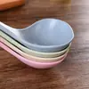 Colher de Plástico para Sopa com Cabo Longo para Cozinha Doméstica, Concha Grande de Palha de Trigo para Mingau e Sopa Que Não Danifica Panelas
