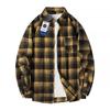 Camisa NASA para Hombre Holgada de Manga Larga Primavera y Otoño Camisa Casual Combinable para Pareja Chaqueta de Cuadros Vintage Moda Casual