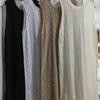 Atuendo de Moda Vestido Blusa Hueca Vestido Largo Top sin Mangas con Abertura Suéter Largo de Verano para Mujer