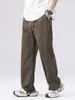 Pantalones casuales de trabajo al aire libre estilo americano moderno 2026 para hombre de Maple House, pantalones rectos de pierna ancha finos de algodón liso
