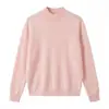 Suéter de Tricô Escovado Cashmere Lã Peça Única Gola Meia-Alta para Mulheres Outono Inverno Camada Interna Simples Camada Base Malha Top