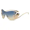 Gafas de Sol de Una Pieza Transfronterizas Estilo Ins de Una Pieza Selladas con Espejo Encantadoras Modernas Retro Tendencia Gafas de Sol Estilo Callejero Lh301