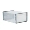 Caja de zapatos a prueba de polvo de plástico Spot, moderna, simple, de alta gama, con rayas, puerta lateral, artefacto de almacenamiento, caja de almacenamiento, venta al por mayor