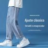 Jeans Masculino 2021 Novo Calça Casual Reta Solta Calça Wide Leg Outono Masculino Calça Cropped Fina