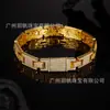 Pulseira de Prata S925 Hip-Hop Cubana Moissanite Dupla Camada Moda Conjunto Completo de Diamantes com Cruz Europeia e Americana Marca Tendência Masculina Mão
