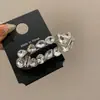 Horquilla de pedrería de piedra blanca de alta calidad para flequillo de cabello roto femenino pinza de pico de pato dulce y fresca tocado nuevo estilo 2024