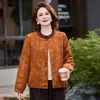 Nova Jaqueta Jacquard Estilo Chinês para Mães Roupas de Estilo Nacional Outono Gola Redonda Elegante Roupas para Mulheres de Meia-Idade e Idosas Estilo Curto Outerwear Tamanho Plus