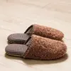 Pantuflas de algodón para uso en interiores en invierno, de suela suave, silenciosas, cálidas, antideslizantes, pantuflas de algodón afelpado para mujeres y hombres en otoño