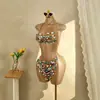 AYJ Estilo Nuevo Transfronterizo Europeo y Americano Bloques de Color Cadena de Perlas y Piedras Preciosas Camisola Sexy Cadena en el Pecho para Chica Popular Beade